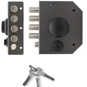 Veilige Betaling Serratura di sicurezza sovrapposta T1260.60 con pomolo interno per porta in legno Sinistra 9964 sinistra